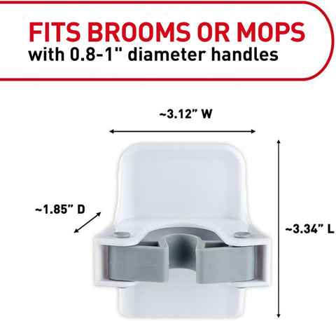 Command Broom and Mop Gripper, 3-Pack, Organize Damage-Free