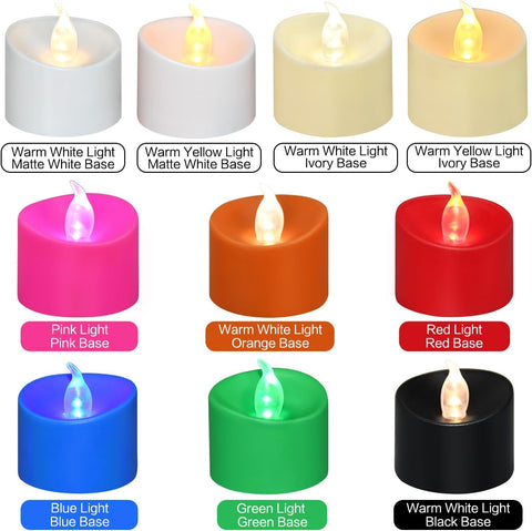 12 Pack Flickering LED Tea Lights, Last 100H+