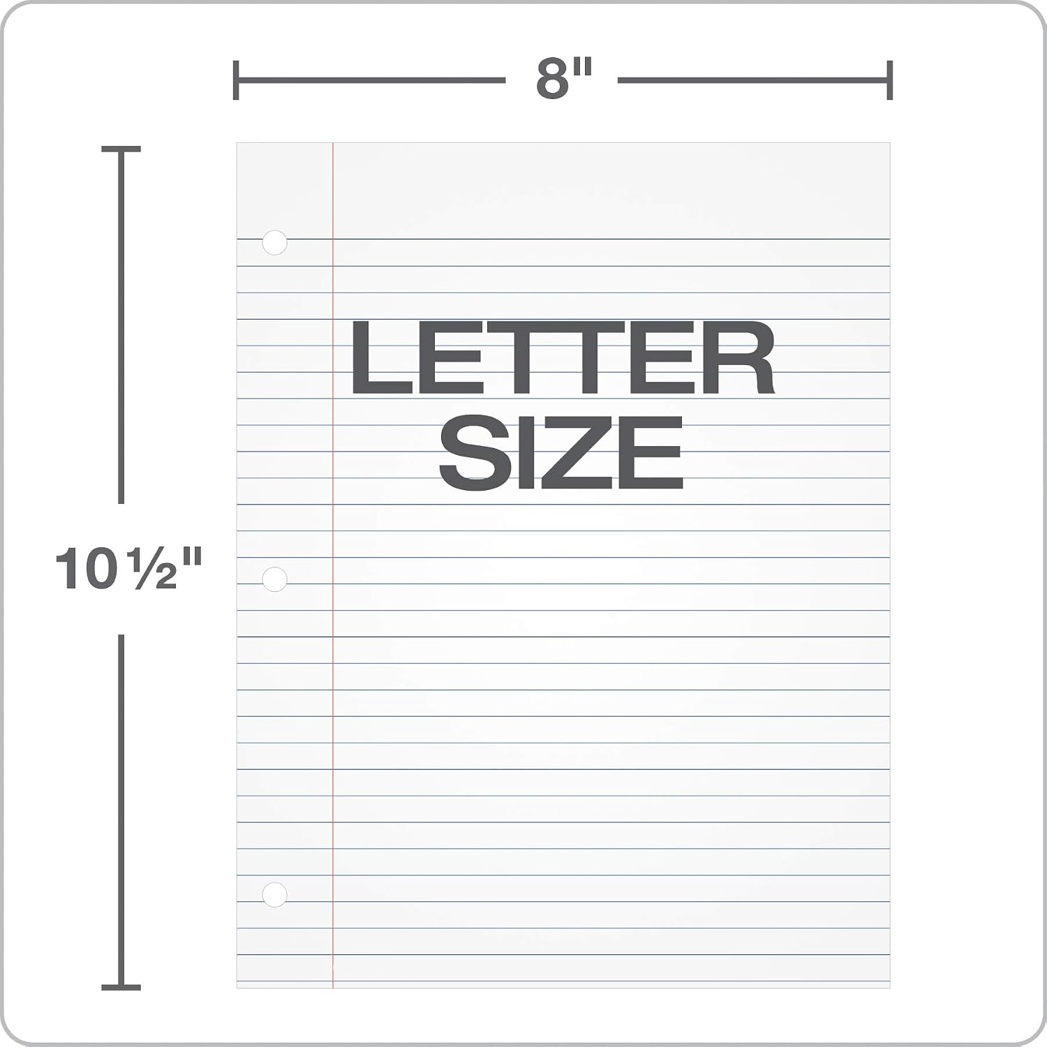 Oxford Filler Paper, 8 x 10-1/2 Inch Wide Ruled Paper, 3 Hole Punch, Loose Leaf Notebook Paper for 3 Ring Binders, 500 sheets (62330), white