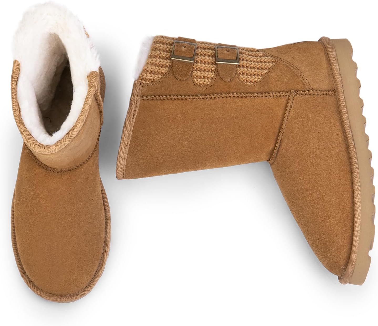 DREAM PAIRS Women's Mid Calf Winter Snow Boots