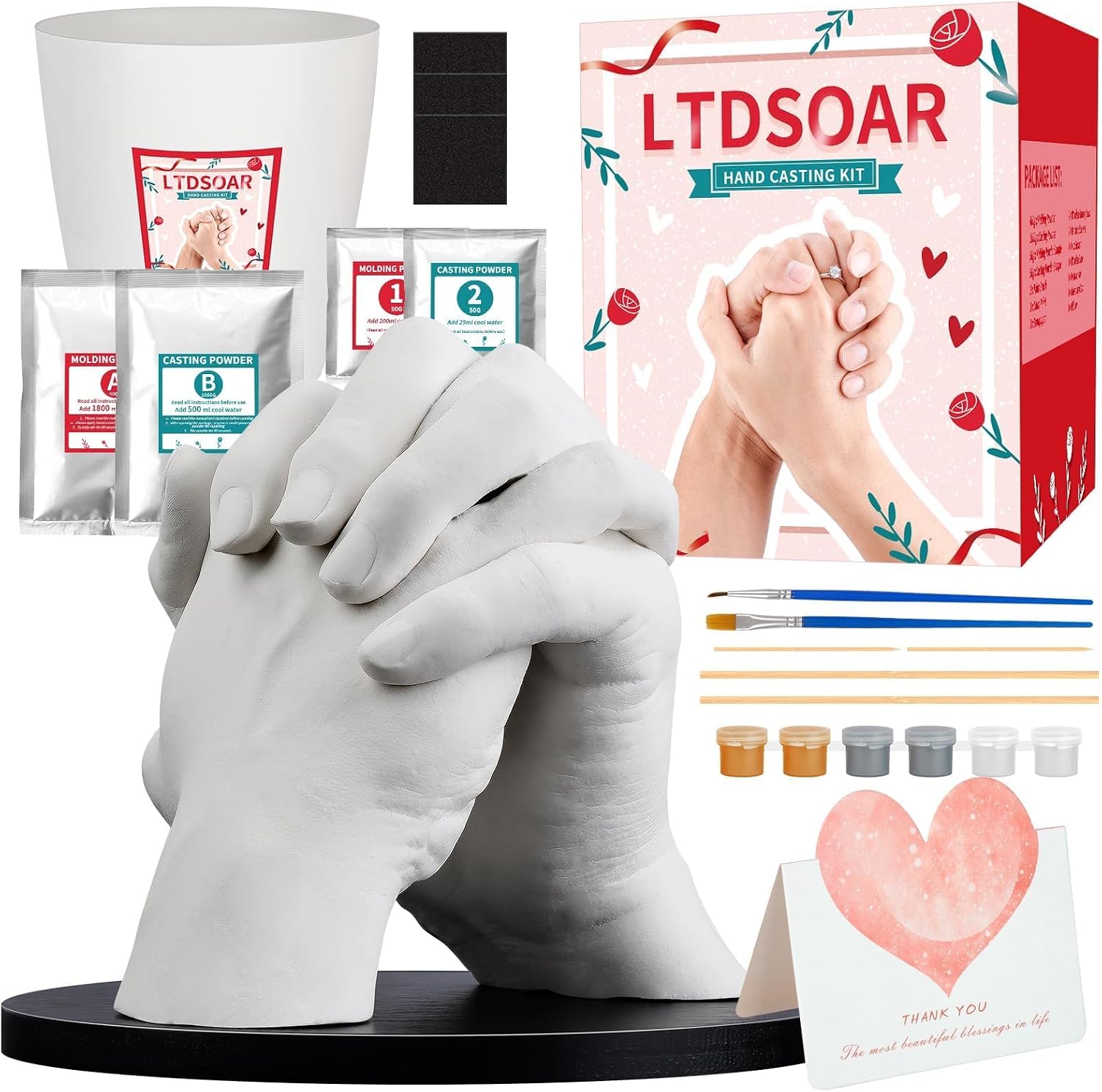 LTDSOAR Hand Casting Kit for Couples & Family with Practice Kit with Base