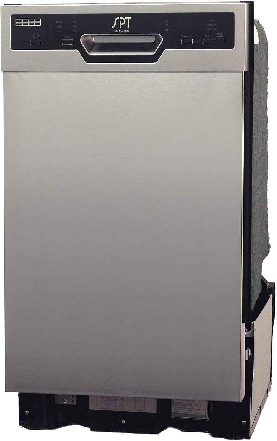 SPT SD-9254SSB 18″ Wide Built-In Stainless Steel Dishwasher w/Heated Drying, ENERGY STAR, 6 Wash Programs, 8 Place Settings and Stainless Steel Tub