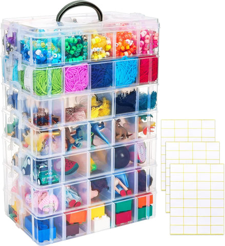 Bead Organizer 7 Tier 70 grid Stackable Craft Tackle Storage Container