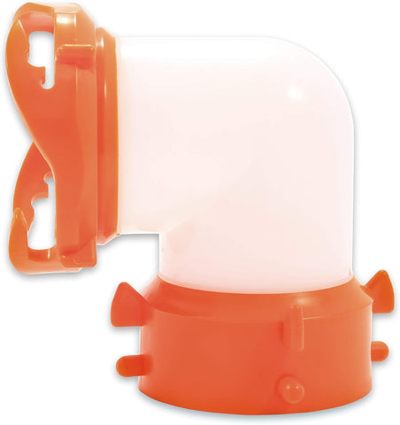 Camco RhinoFLEX Clear 45-Degree Camper/RV Sewer Hose Swivel Fitting - Features a Swivel Lug Fitting & a 4-Prong Bayonet Fitting - Made of Heavy-Duty Resin (39847)