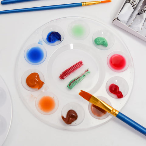 Hulameda 40pcs Clear Art Paint Tray Palette for Kids or Pupils to Painting