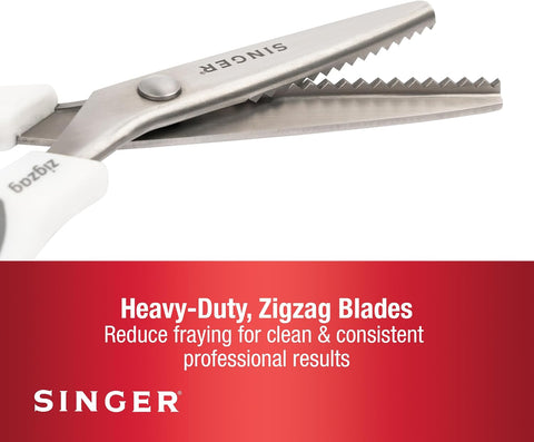 SINGER 9" Pinking Shears, Stainless Steel No-Fray Zigzag Edge