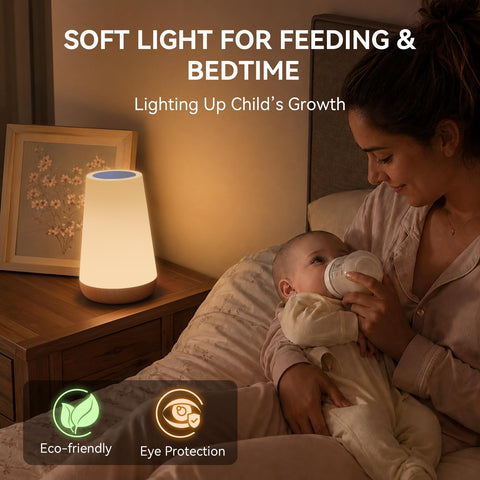 Auxmir Rechargeable Night Light, Touch Table Lamp with Remote, Light Brown