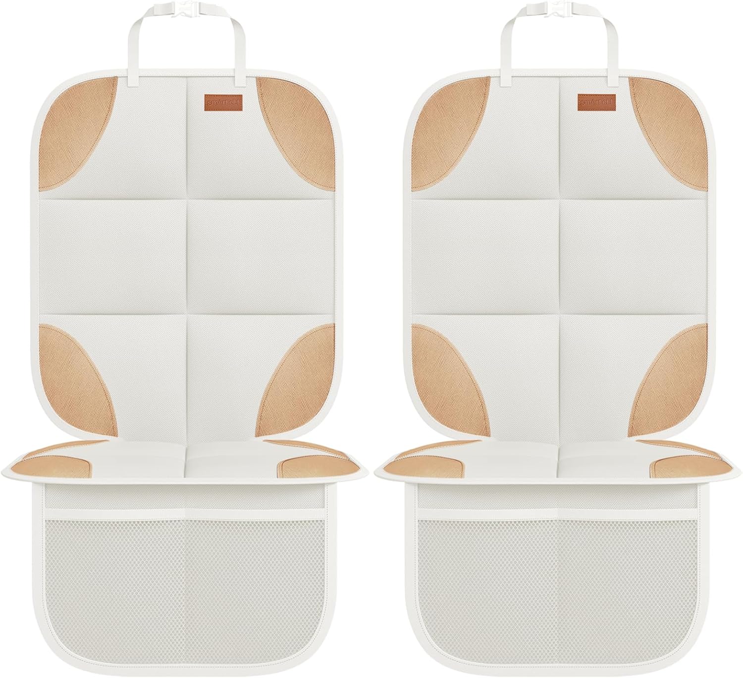 SMART ELF 2 Pack Car Seat Protector-600D Fabric Waterproof (Beige Brown)