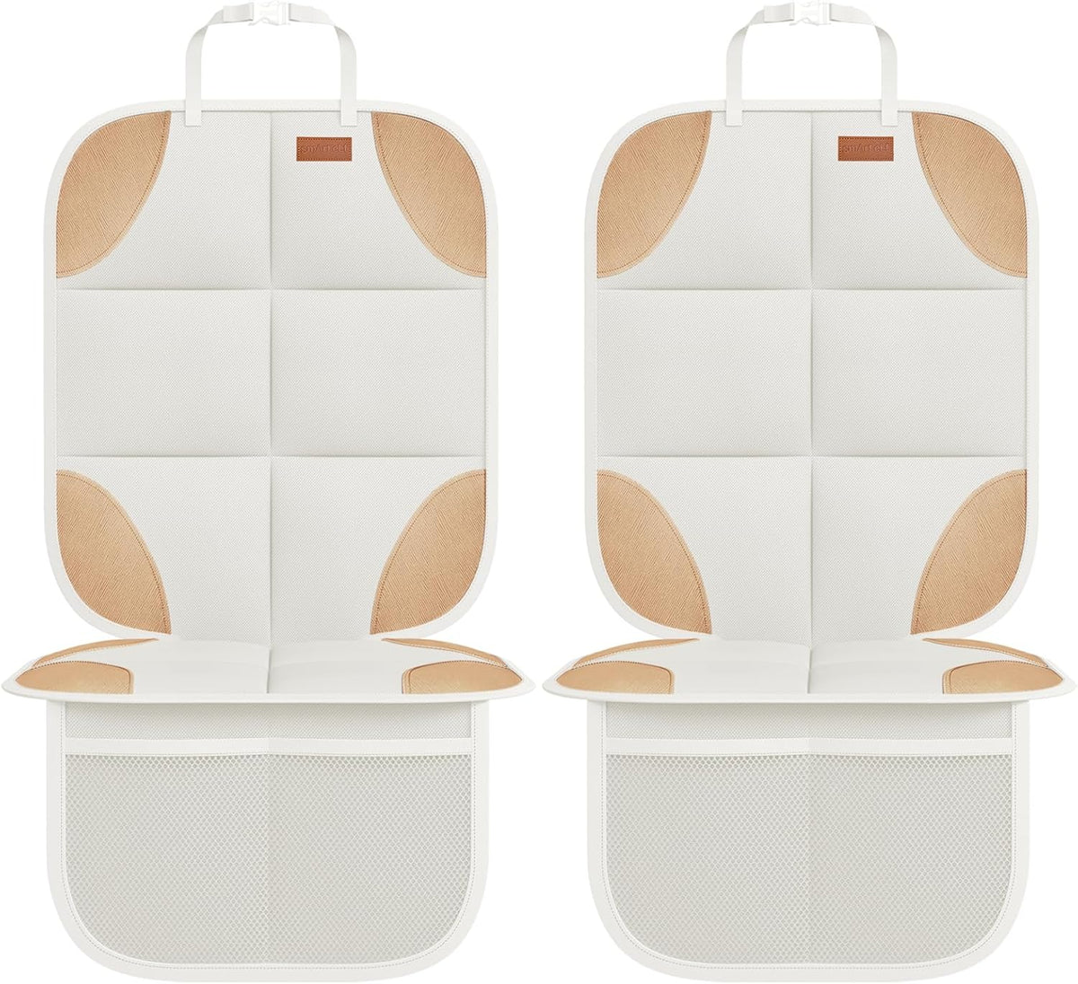 SMART ELF 2 Pack Car Seat Protector-600D Fabric Waterproof (Beige Brown)