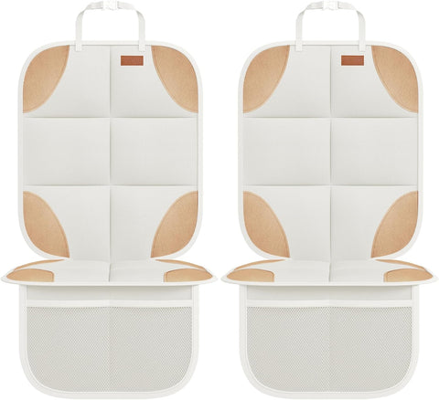 SMART ELF 2 Pack Car Seat Protector-600D Fabric Waterproof (Beige Brown)