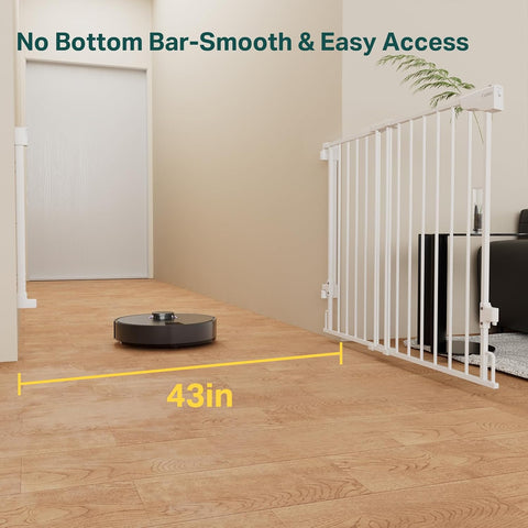 Cumbor 2 Pack 29.2-43" No Bottom Bar Baby & Dog Gate for Stairs & Doorways