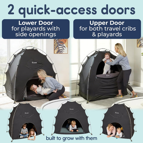 Hiccapop Blackout Tent for Pack and Play Blackout Cover Blocks 99% of Light