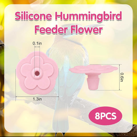 16Pcs Bee Guards Silicone Hummingbird Feeder Flower Replacement Parts
