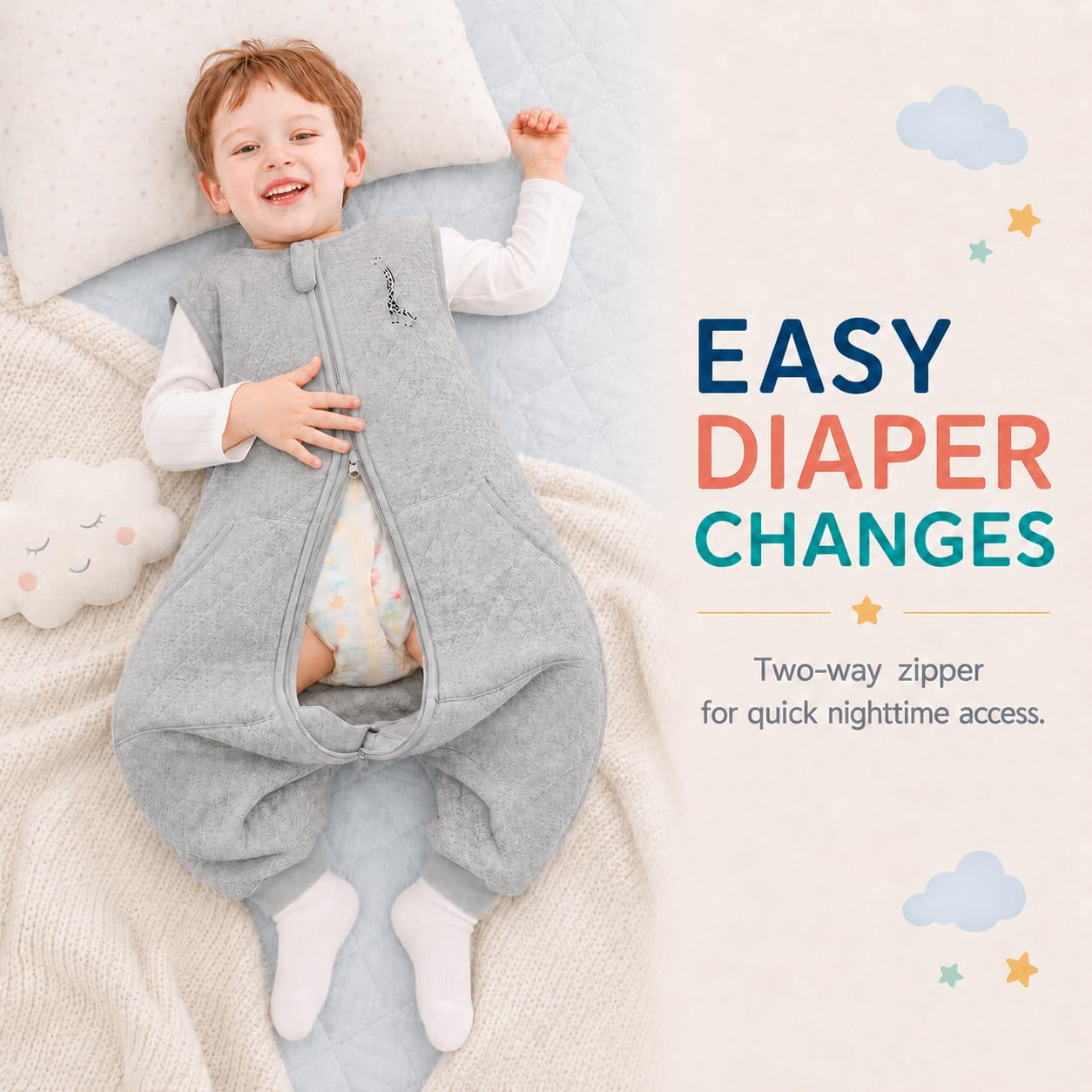 HOMEAL Toddler Sleep Sack with Legs, 1.0 TOG Sleep Sack 12-24 Months