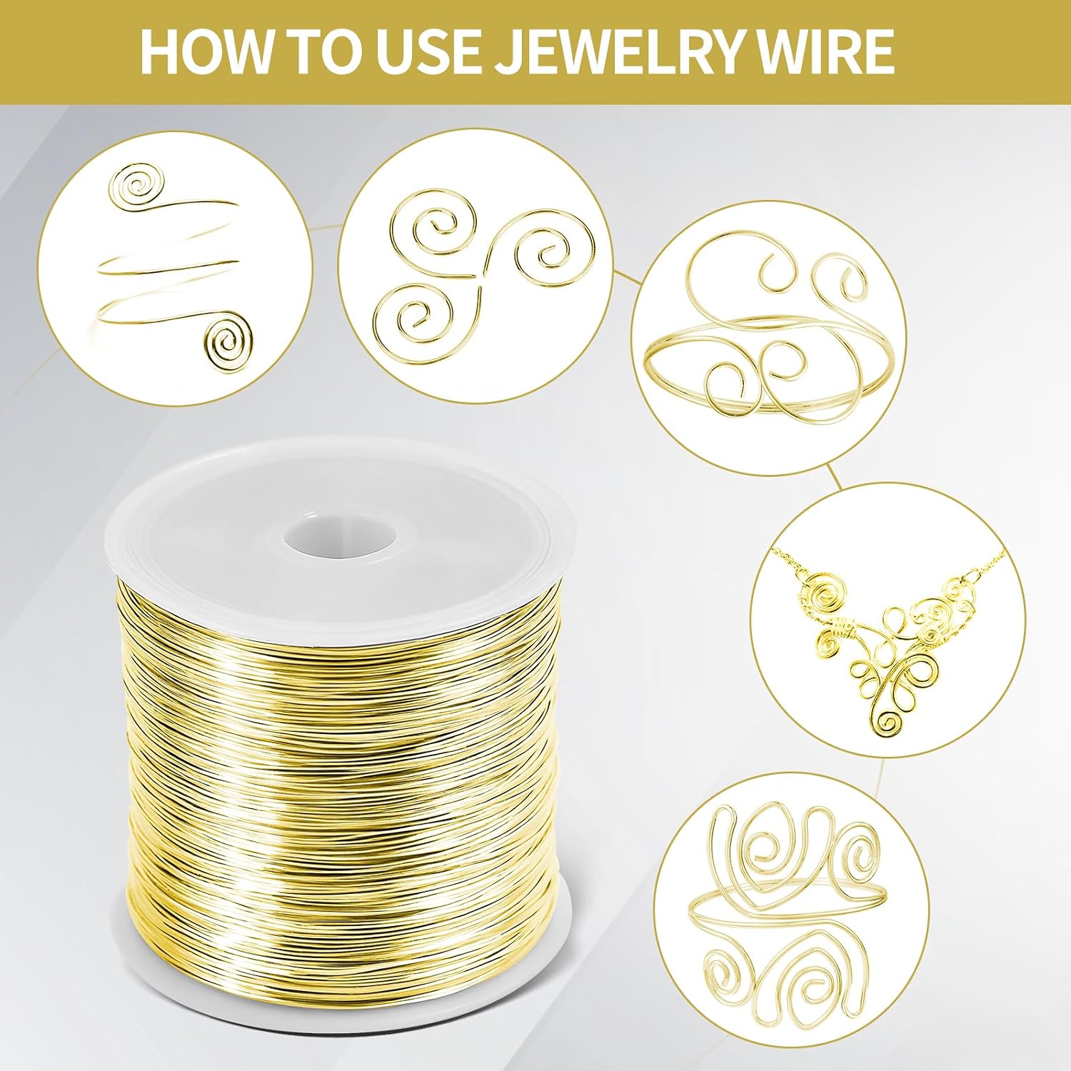 26 Gauge Tarnish Resistant Copper Wire 328ft for Jewelry Wire（Gold）