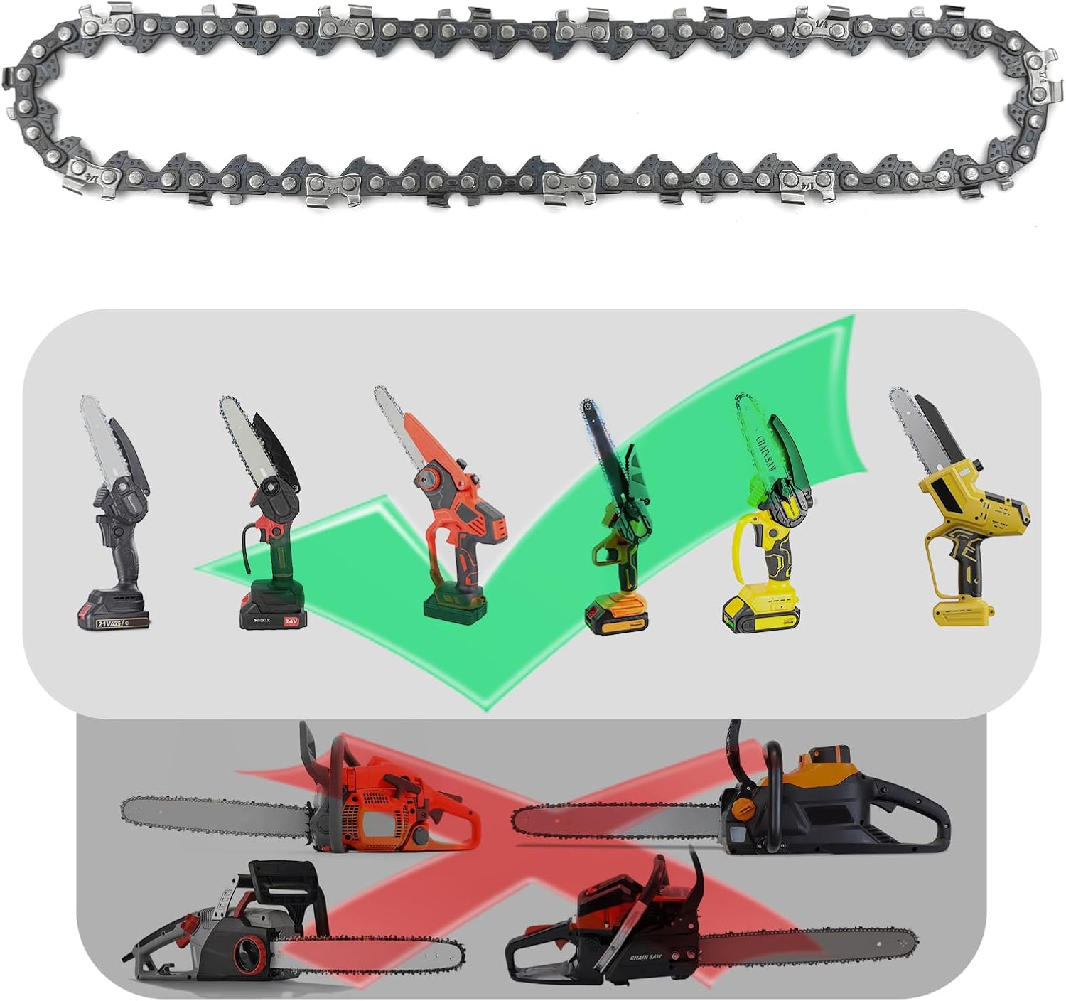 5 Pieces 6 Inch Chainsaw Chain, Replacement Chains for 6 Inch Cordless Electric Portable Mini Chainsaw, Chains Fit for 6" Mini Chainsaws -37 Drive Links
