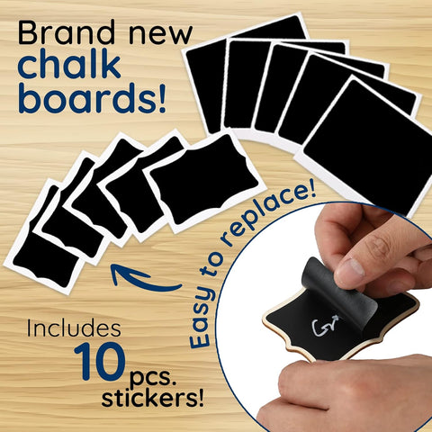 Mini Chalkboard Signs, 20 Pack Framed Small Chalk Board Food Labels with Easel Stand for Party Buffet or Wedding Celebration, Wooden Blackboard as Place Cards for Table Setting or Numbers