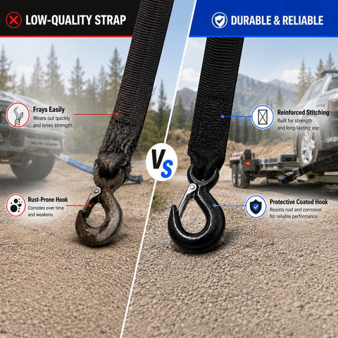 Boat Trailer Winch Strap with Hook 2" x 20'- 10,816lbs Breaking Strength Heavy Duty Hand Crank Strap Replacement for Boat and Jet Ski, Automotive Towing Boat Trailer Strap