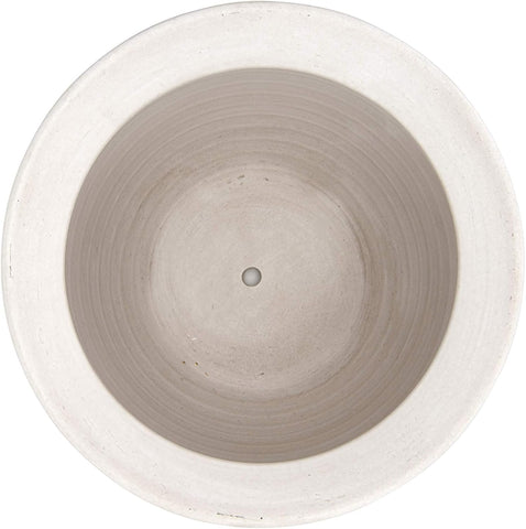 Creative Co-Op Large Matte White Embossed Stoneware Planter