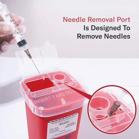 Alcedo 1 Quart Sharps Container (1-Pack) for Needle & Syringe Disposal