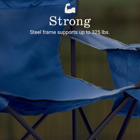 Coleman Portable Camping Chair with 4-Can Cooler, Cushioned Seat & Back with Side Pockets & Cup Holder, Carry Bag Included, Great for Camping, Tailgating, Firepits, Patio, & More
