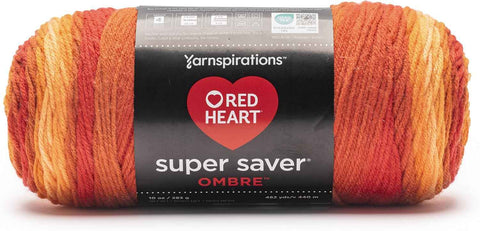 Red Heart Super Saver Ombre Yarn for Crocheting, Marigold, 2-Pack