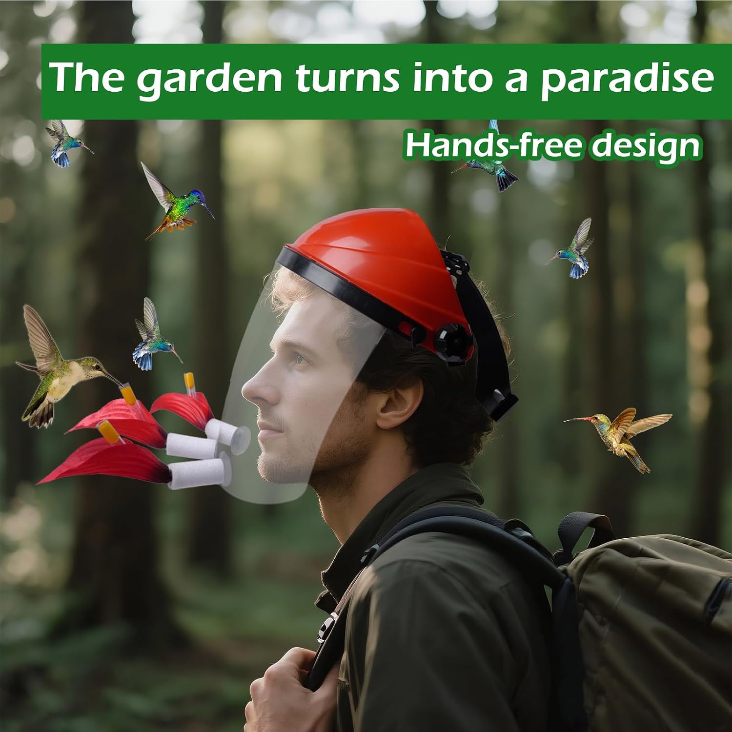 Hummingbird Feeder Hat, Wearable Hummingbird Feeder Helmet