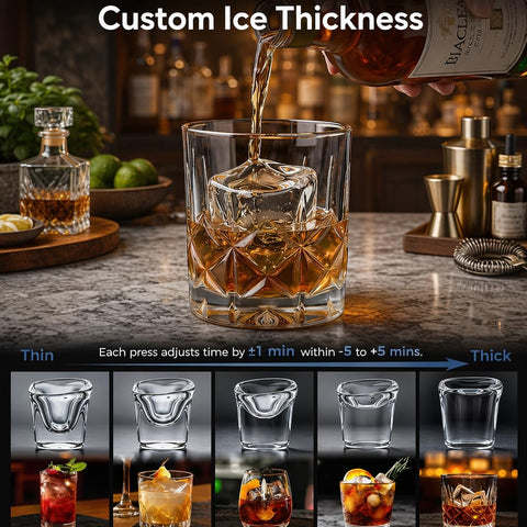 Clear Ice Cube Makers Countertop,Ice Cube in 20Mins for Whiskey