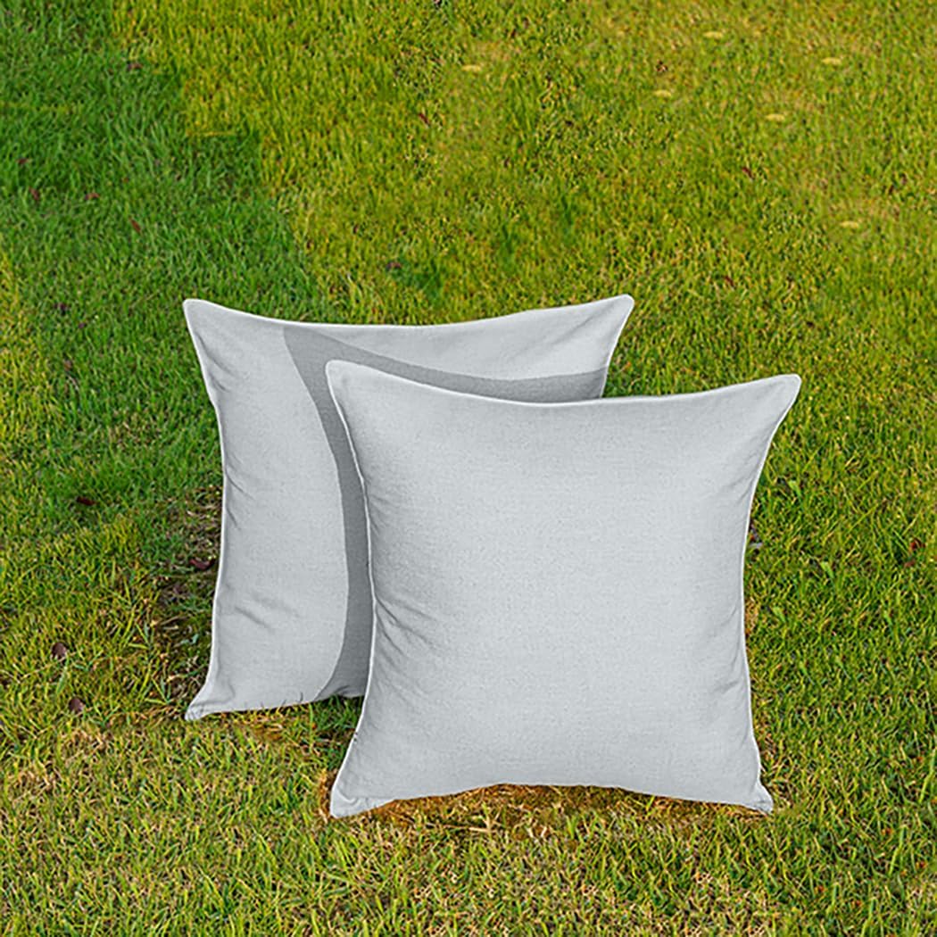 NiNi ALL Waterproof Outdoor Pillow Covers 16x16 Set of 2 Patio Light Grey