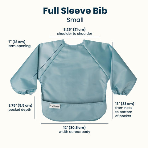Tiny Twinkle Long Sleeve Bib for Babies & Toddlers | 2-Pack Waterproof Smock Bib for Eating | Machine Washable & Mess-Proof Feeding Essentials | Newborn Shower Gift (Slate Olive,6–24M)