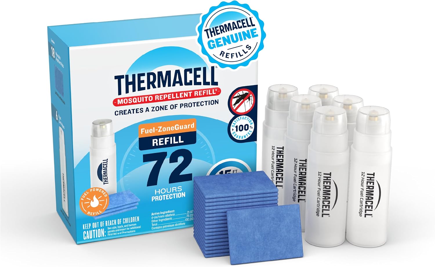 Thermacell Fuel-ZoneGuard Mosquito Repellent Refills, 72-Hr Value Pack
