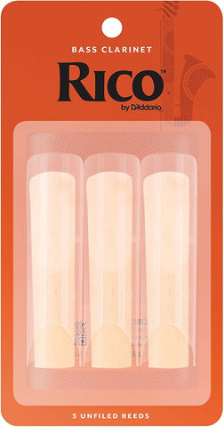 D’Addario Woodwinds - Rico Bass Clarinet Reeds - REA0315 - Strength 1.5, 3-Pack