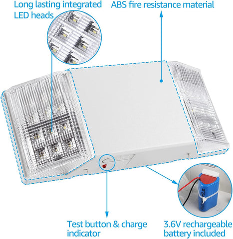 TORCHSTAR 4-Pack LED Emergency Lighting with Battery Backup White