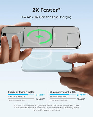 Anker Nano Magnetic Power Bank, 5,000mAh Qi2-Certified 15W Portable Charger