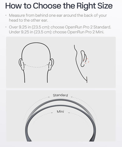 SHOKZ OpenRun Pro 2 Bone Conduction Bluetooth Sport Headphones, Black