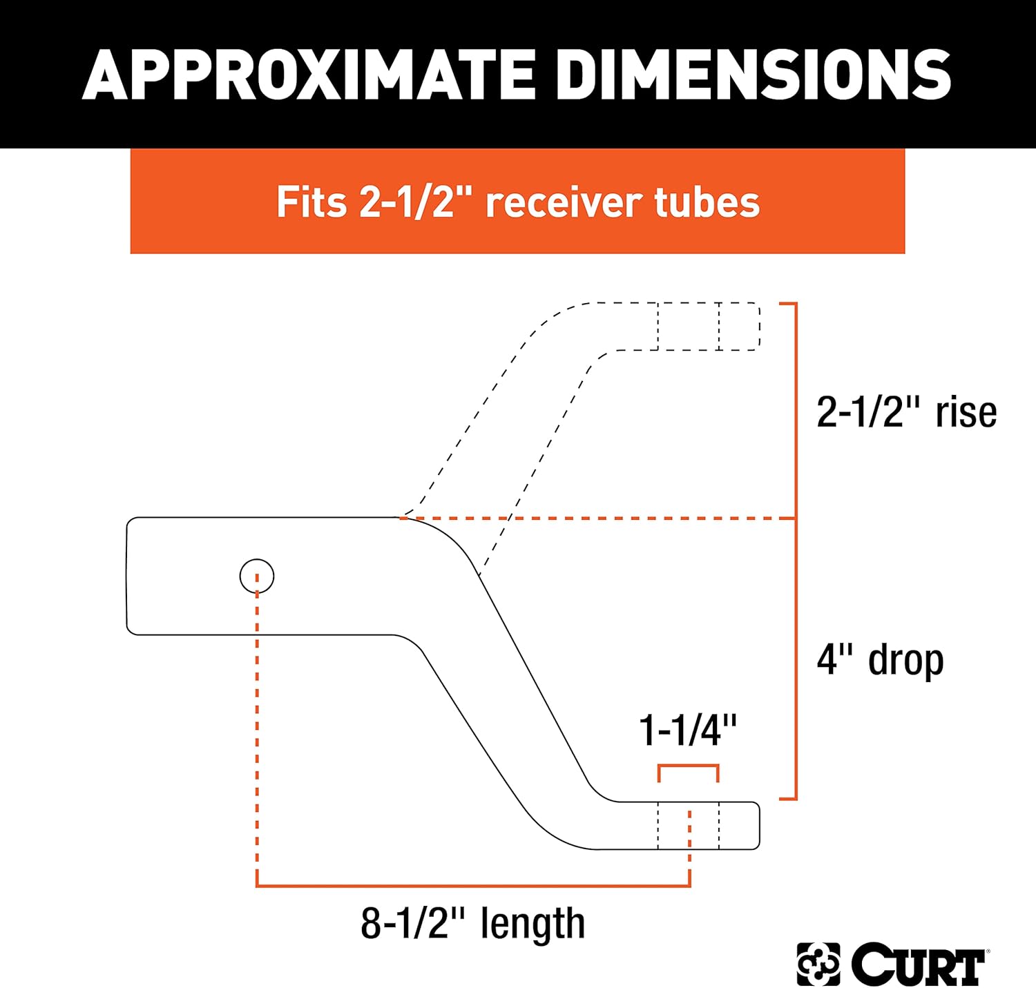 Curt Manufacturing 45458 2-1/2" Forged Ball Mount