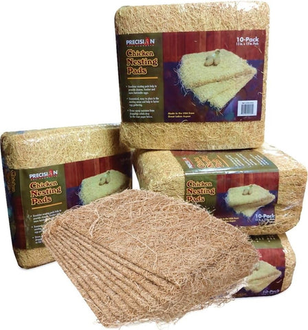 PRECISION PET Chicken Nesting Pads by Petmate, 13"x13", 10-Pack, Beige