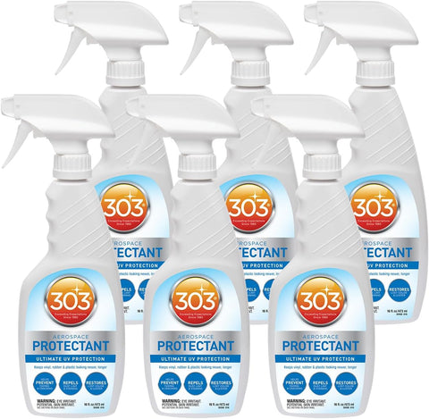 303 (30307-12PK) UV Protectant Spray for Vinyl, Plastic, Rubber, Fiberglass, Leather & More – Dust and Dirt Repellant - Non-Toxic, Matte Finish, 10 Fl. oz., (Pack of 12)