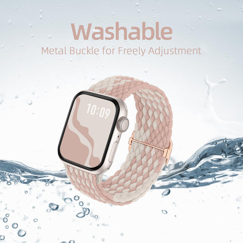 Braided Stretchy Solo Loop Compatible for Apple Watch Band 38mm 40mm 41mm 42mm 44mm 45mm 46mm 49mm for Women Men, Nylon Elastic Straps Wristbands for iWatch Series 10 9 8 7 6 SE 5 4 3 2 Ultra Ultra 2