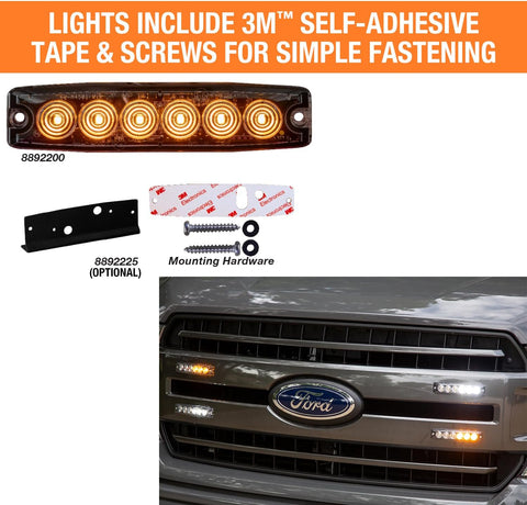 Buyers Products 8892209 5 Inch Green LED Strobe Light, Ultra‑Thin Surface Mount Warning Light, 6 LEDs, 23 Flash Patterns, Aluminum Housing, IPX8 Waterproof, for Trucks and Utility Vehicles