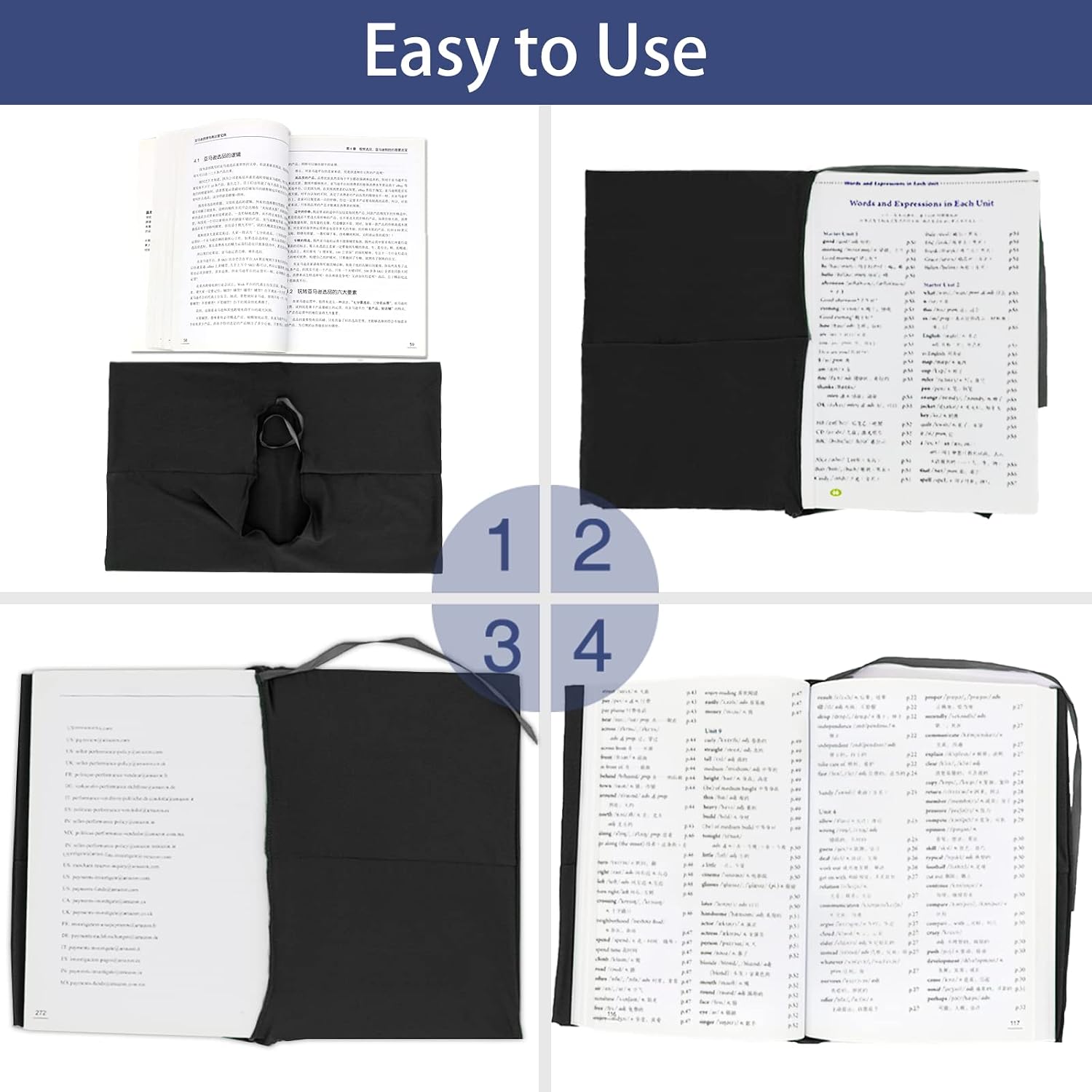 KICNIC Black Book Covers Jumbo, 3 Pack, 9x11 Inch Stretchable Book Sox