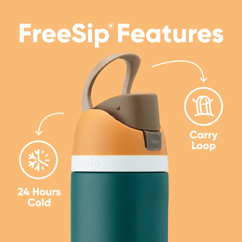 Owala FreeSip Insulated Stainless Steel Water Bottle with Straw for Sports, Travel, and School BPA-Free Sports Water Bottle, 24 oz, Summer Sweetness