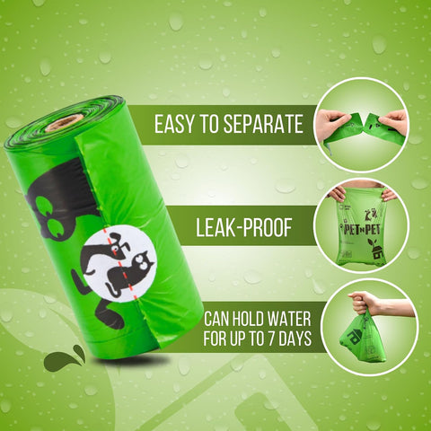 Pet N Pet Poop Bags for Dogs, 1080 Count, Plant Based, Unscented, Green