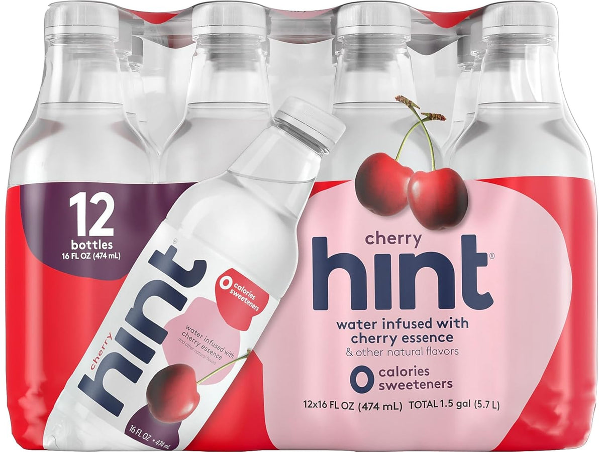 Hint Flavored Water Zero Sugar 0 Calories - Cherry 16 FL Oz (12 pack)