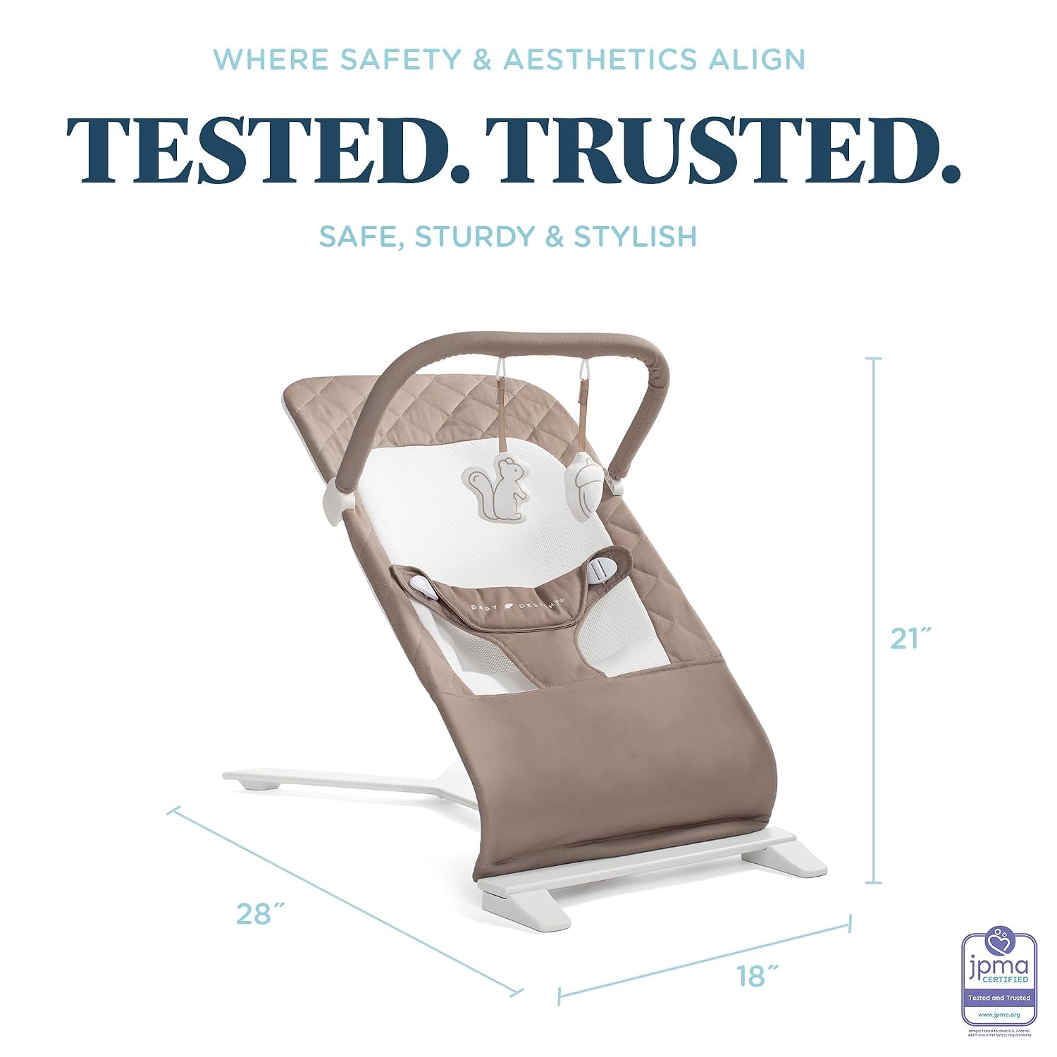 Baby Delight Alpine Deluxe Portable Bouncer, Organic Mocha