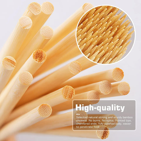 [200 PCS] 6 inch Bamboo Skewers, Premium Wooden Skewers Without Splinters, Skewers for Grilling, BBQ, Appetizer, Fruit Kabobs, Chocolate Fountain, Cocktail Toothpicks, and Food Skewer Sticks.