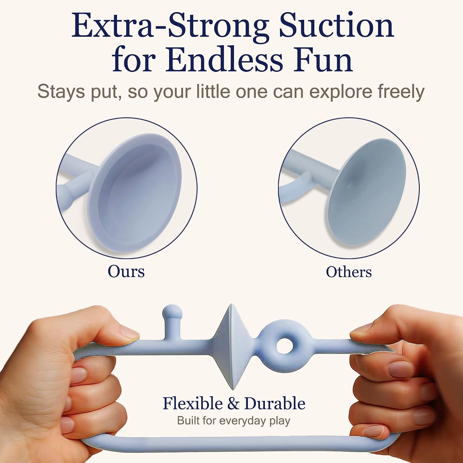 High Chair Suction Cup Toy & Teething Toy Set, Sensory Toy [Sky Blue]