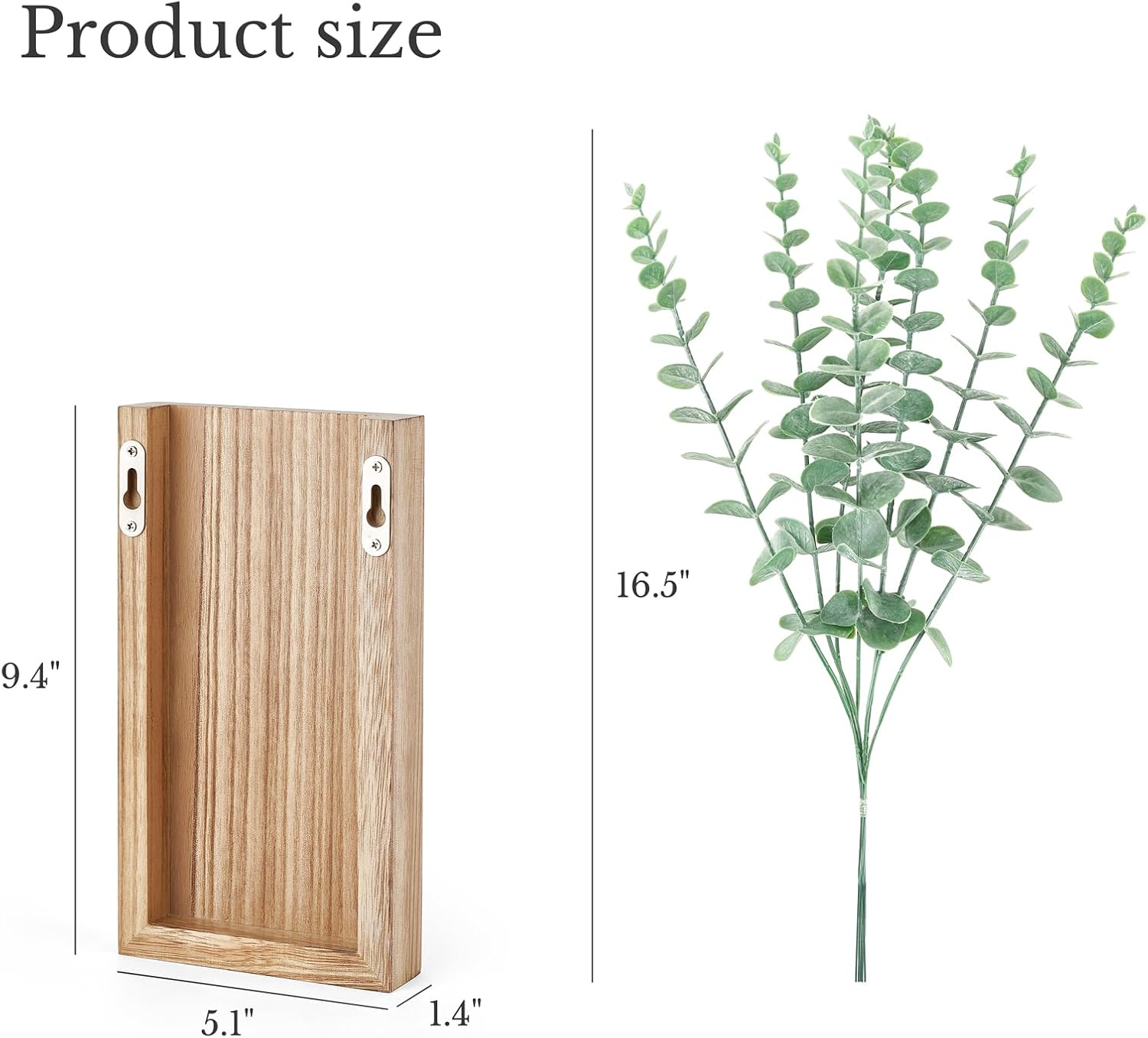 Dahey 2 Pack Wall Planter Vase with Fake Eucalyptus Plants for Wall Decor