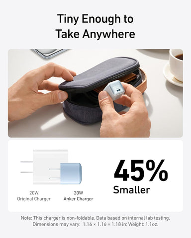 Anker USB C Charger Block 20W (Nano Pro), PIQ 3.0 Compact Fast Charger for iPhone 17/16/15/14/13 Series, Galaxy, Pixel 4/3, iPad (Cable Not Included)
