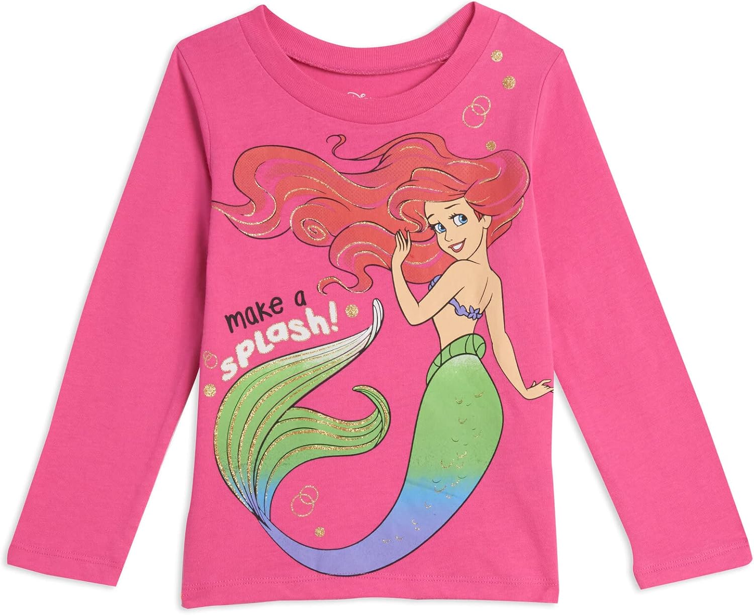 Disney Princess Ariel Cinderella Tiana Belle Jasmine Moana 3 Pack T-Shirts Toddler to Big Kid